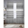thumbnail image 2 of Grey White Boho Sheer Curtains 84 Inch Length 2 Panels Set, Vintage Ethnic Tribe Abstract Art Voile Window Treatment Rod Pocket Curtains Sheers Drapes for Bedroom/Living Room/Kitchen 52"x84"x2, 2 of 7