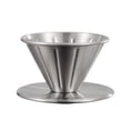 thumbnail image 1 of Visland Coffee Filter Cone Stainless Steel Hand Drip Pour Over Coffee Funnel with Spiral Ribs Dishwasher Safe V-Shaped Coffee Filter for Most Coffee Makers Camping Home Brewing, 1 of 8
