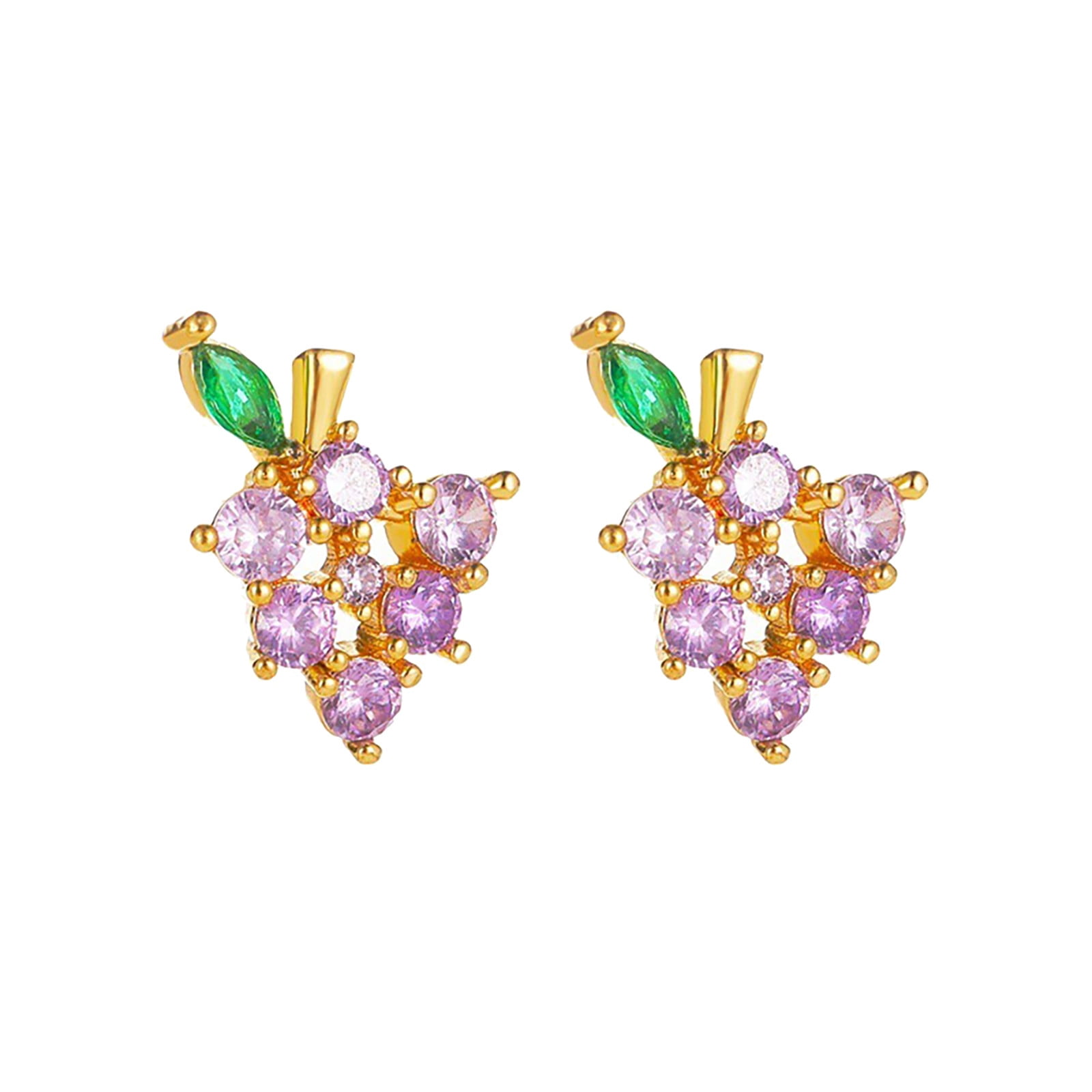 WQQZJJ Earrings For Women Small Fresh Fruit Earrings Peach Strawberry