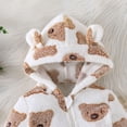 thumbnail image 4 of SERTG Toddler Kids Cute Hooded Romper Thick Lined Full Sleeve Bodysuit Fall Winter Warm Cozy Soft Onesie for Infants Boys and Girls 0-18 Months(White,3 Months), 4 of 4