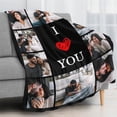 thumbnail image 3 of Custom Blanket with Picture Personalized Blankets and Throws Photo Blanket for Valentine Christmas Customized Valentines Day Gifts for Mom Dad Couple Boyfriend Girlfriend Wife Husband Blankets, 3 of 5
