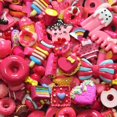 thumbnail image 1 of 50 Pcs Charms Slime Kit de Fabrication de Bijoux en Résine pour Bricolage de Pâques, Perles de Slime en Résine pour Bricolage Scrapbooking, Rouge Rose, 1 of 3