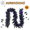 thumbnail image 2 of Gymax 9FT Pre-lit Black Halloween Garland Christmas Rattan w/ LED Lights & Timer, 2 of 10
