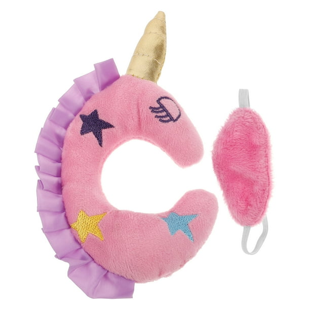2 piezas de accesorios para muñecas bebé, máscara para ojos y almohada en forma de U, accesorios de maleta de viaje para muñecas de 18 pulgadas, juego de equipaje
