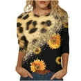 thumbnail image 1 of HKEJIAOI Hauts à Manches 3/4 pour Femmes à Imprimé Floral M Blouse d'Été, 1 of 5