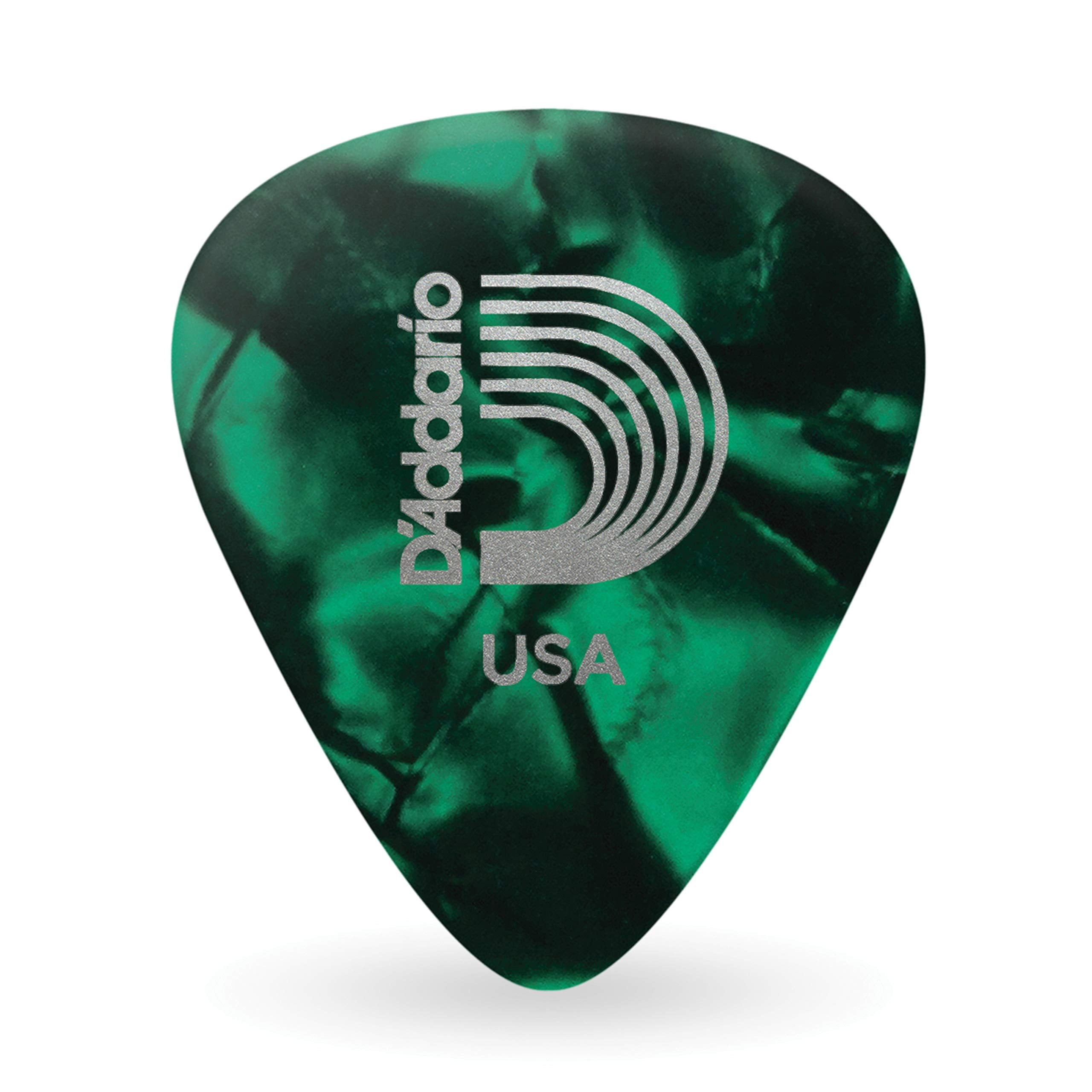 D'Addario Black Pearl Celluloid Guitar Picks, 100 pack, Heavy