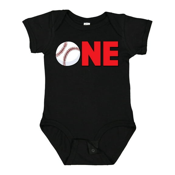 Inktastic One with Baseball Baby's First Birthday Boys or Girls Baby Bodysuit