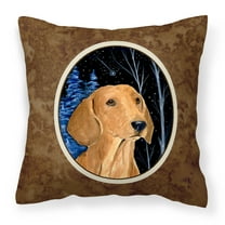Carolines Treasures SS8379PW1414 Starry Night Dachshund Fabric Decorative Pillow, 14Hx14W, multicolor