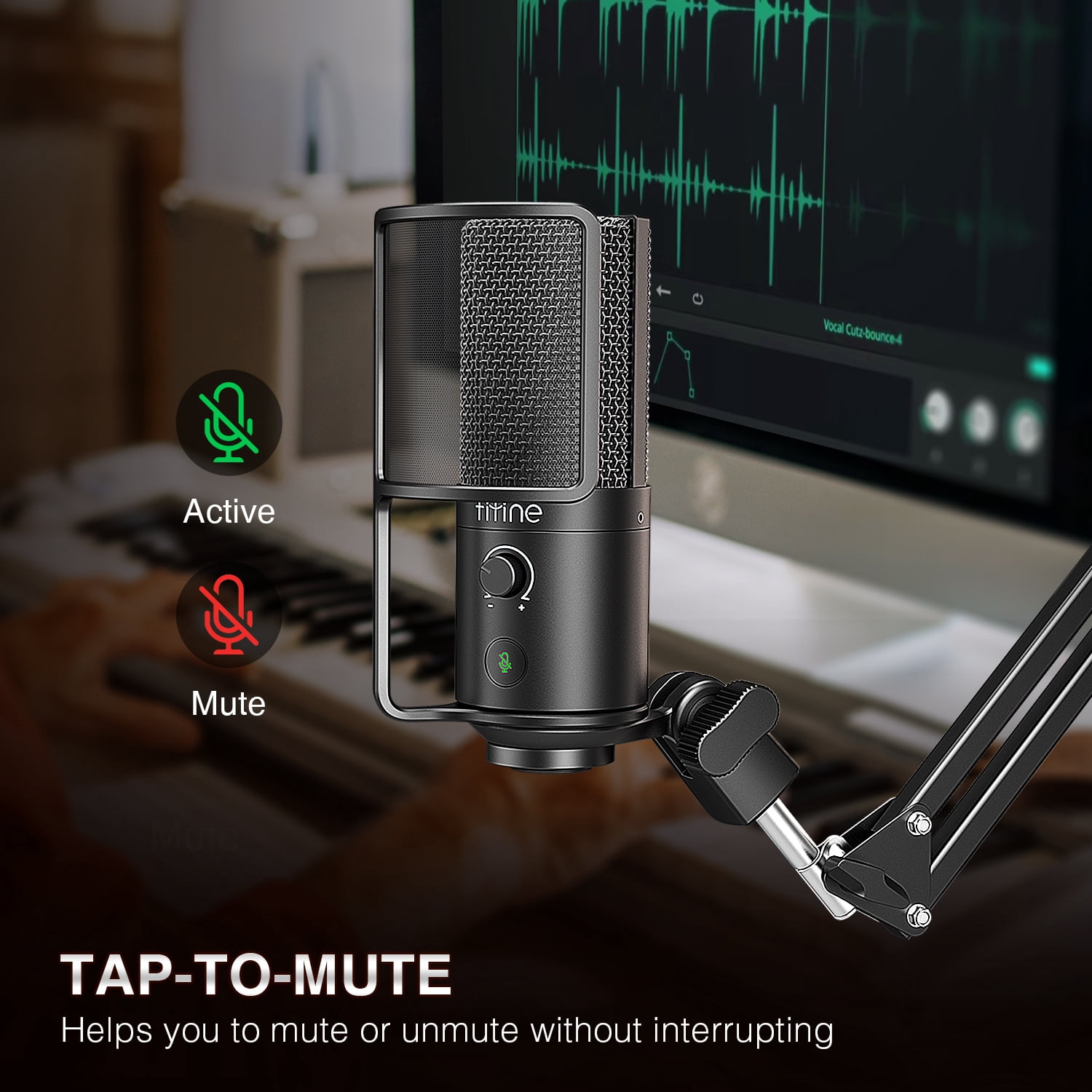 FIFINE USB Studio Microphone Kit for PC Computer, Recording Microphone Bundle with Boom Arm, Gain Control, Mute for Streaming, Podcasting T669 Pro
