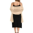 thumbnail image 4 of Shawls for Women, Yigetop Shawls and for Evening Dresses Chiffon Women Elegant Soft Silky Wedding Bridal Scarf White Scarf for Women Khaki S, 4 of 5