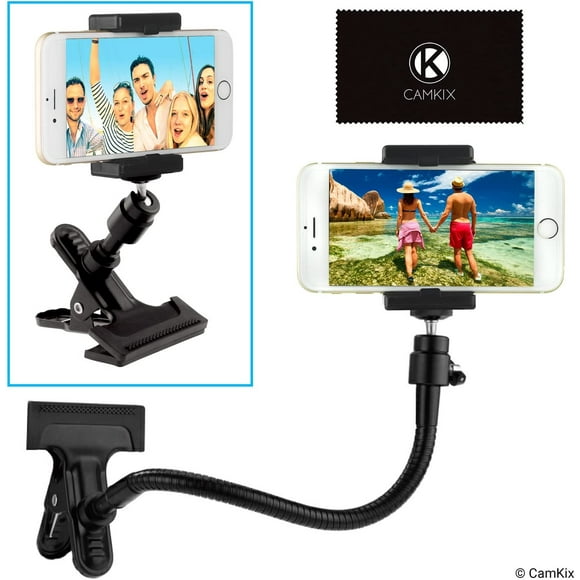 Support Universel de Téléphone / Appareil Photo avec Col de Cygne Flexible et Pince Forte - pour la Photographie Mobile, l'Enregistrement de Vlogs,