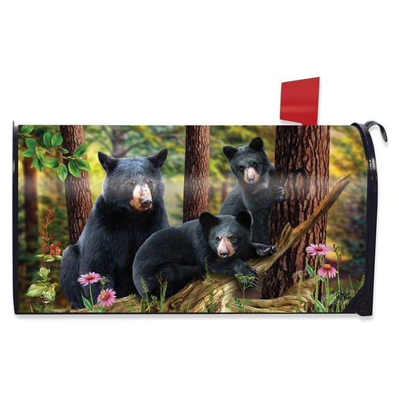 Briarwood Lane Black Bear Family Nature Mailbox Cover