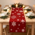 thumbnail image 4 of SLYNSHome Christmas Snowflake Table Runner, Red Holiday Table Flag, Winter Theme Tablecloth for Dining Room Kitchen Home Party Decor, 4 of 6