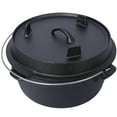 thumbnail image 3 of Olurrisa Pre-Seasoned Cast Iron Dutch Oven With Skillet Lid, Outdoor Camping Deep Pot for Camping Fireplace Cooking BBQ Baking Campfire, With Iron Pot Rack, 8 Quart, 3 of 9