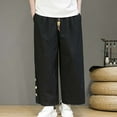thumbnail image 3 of Vedolay Mens Pants Big and Tall Drawstring Cargo Pant 2023 Black,XL, 3 of 4
