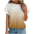 thumbnail image 1 of Plebaso Hauts d'Été pour Femmes T-Shirts à Œillets Mode Décontracté Manches Courtes Blouses Amples Dégradées, 1 of 7