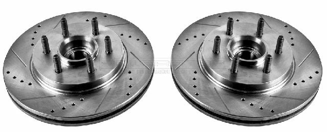 Front OE Brake Rotors And Metallic Pads For 2006 2007 2008 Ford F150 Mark LT 2WD