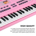thumbnail image 4 of Becaristey 61-Key Electric Piano with Microphone Multifunctional Electronic Organ Digital Keyboard Kids Learning Toy Party Favors Pink, 4 of 6