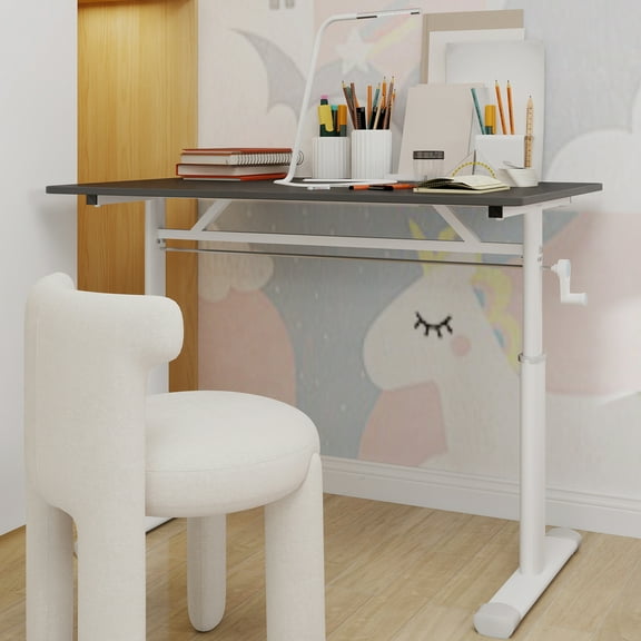 Study Desk for Kids & Adults – Height-Adjustable, Multi-Purpose Home/Office Desk, Compact Design