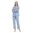 thumbnail image 3 of GLOBAL 100% Cotton Pajamas for Women Notch Collar Pjs Cozy Button Down Homewear with Pockets, Spring & Summer, 2-Piece, Sizes S to 3X, 3 of 6