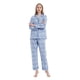 thumbnail image 5 of GLOBAL Conjuntos de Pijamas de Algodón para Mujer, Ropa de Dormir de Manga Larga con Botones, Ropa de Dormir Cómoda, Conjunto de Pijama Suave Azul Blanco Magnolia S, 5 of 6
