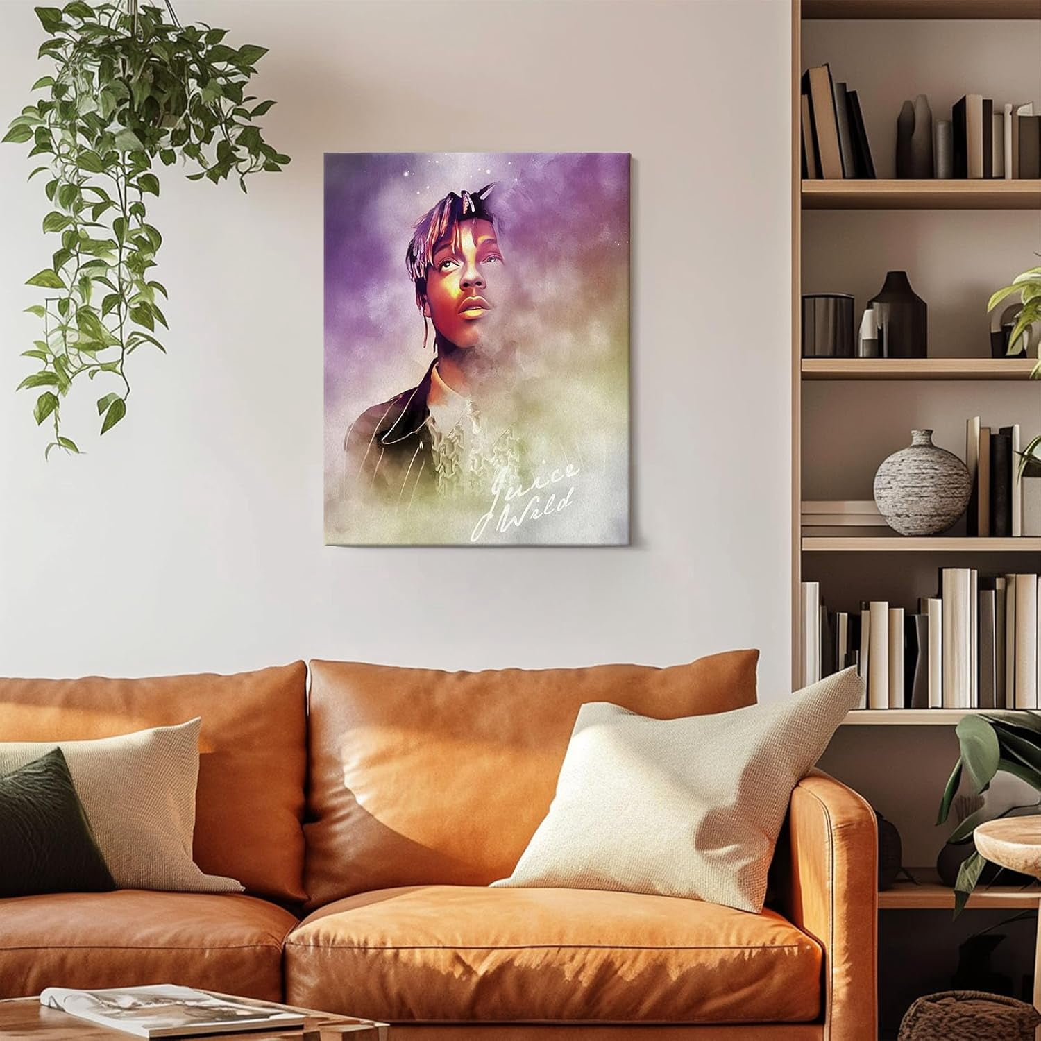 P&L Art Juice Wrld Canvas Wall Art, Rapper Singer Album Cover and Poster Framed Print Art, Aesthetic Canvas Wall Art for Bedroom or Living Room Wall Decor Gift 16x20inch