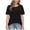 Black, variant on Mid Sleeve T Shirts For Women Solid Color Loose Crew Neck Elbow Length Tops Fashion Classic Dressy Casual Tee XL