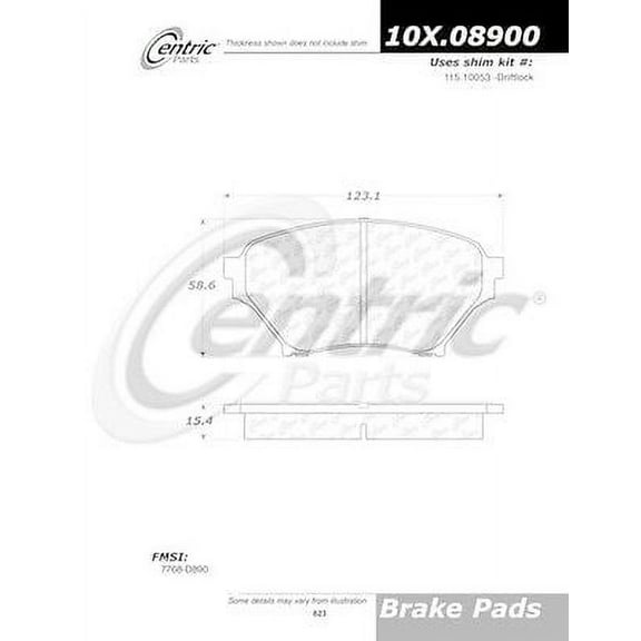 Centric (105.08900) Posi Quiet Brake Pad, Ceramic