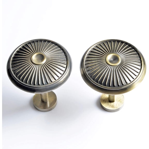 Deco Window Holdbacks/Curtain Tieback (Set of 2) Disc, Antique Brass