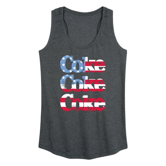 Coca-Cola - Coke Repeated Distressed Flag Fill - Women's Racerback Tank Top