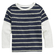 Old Navy Boys Striped Layered Long Sleeve T-Shirt in Blue, Size 3T
