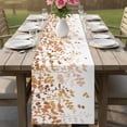thumbnail image 4 of Yellow Leaves Table Runner - 108 Inch Long Summer Botanical Cotton and Linen Blended Dress Scarves Farmhouse Table Runner for Kitchen Dining, Coffee Table, 13" x 108", 4 of 8