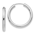 thumbnail image 1 of Beautiful 14k White Gold Polished Endless Tube Hoop Earrings, 1 of 2