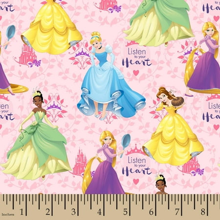 Disney Yard Art - Disney Princess Listen To Your Heart, Pink, 100 Percent Cotton, 43/44