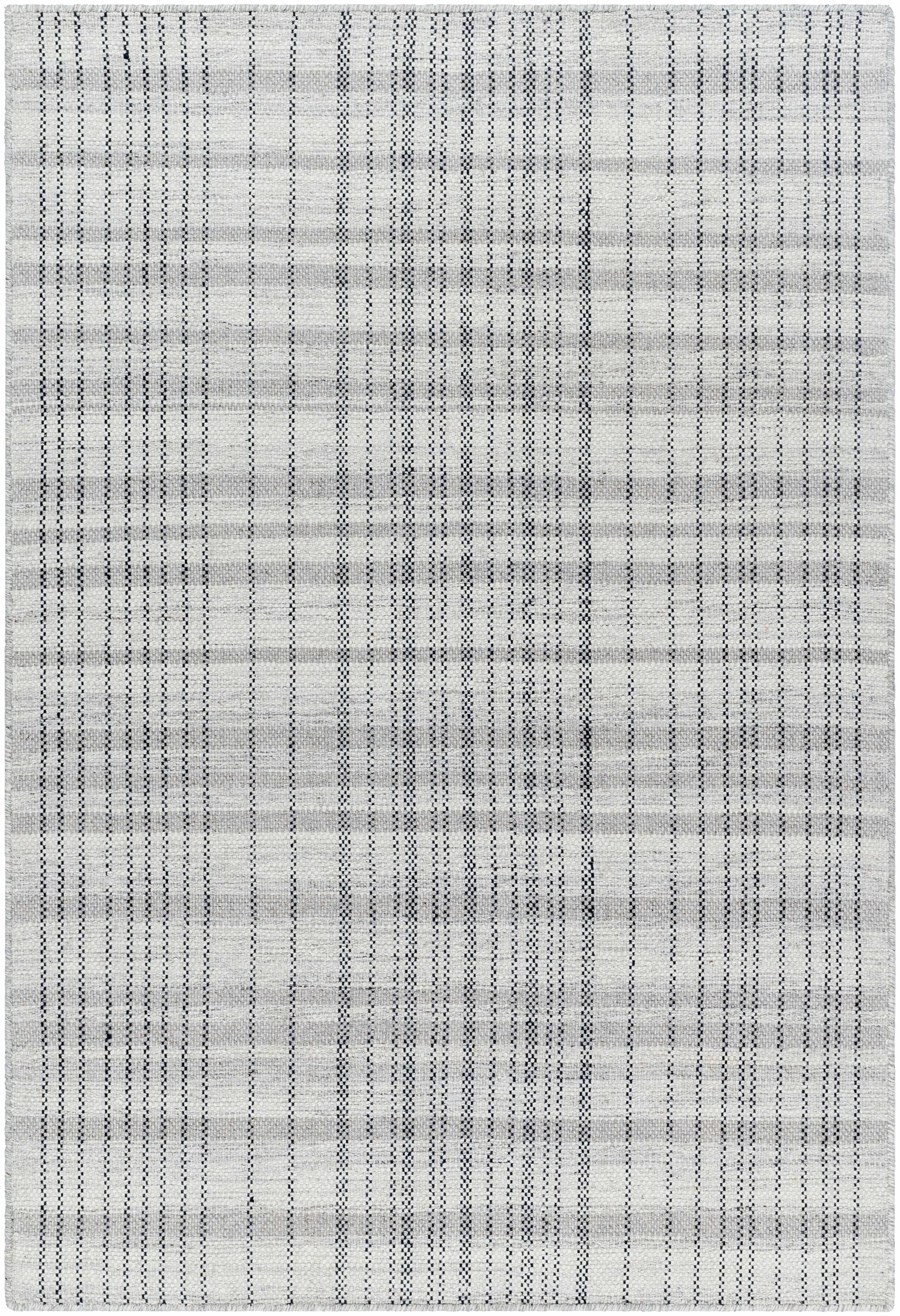 Hauteloom Nissa Wool Living Room, Bedroom Area Rug - Traditional, Transitional - Light Silver, Slate Blue, Sterling Gray - 3'6" x 5'6"