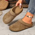 thumbnail image 5 of uublik Women Slippers Breathable Fabric Soft Sole House Shoes Non Slip Slippers, Khaki, 5 of 7