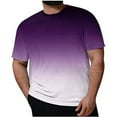thumbnail image 2 of Mens Big & Tall T-Shirts Short Sleeve Plus Size 2X-5X Crewneck Tees Tops Casual Pullover Gradient Printed Basic Going-Out Loungewear Tshirts Shirts, 2 of 5