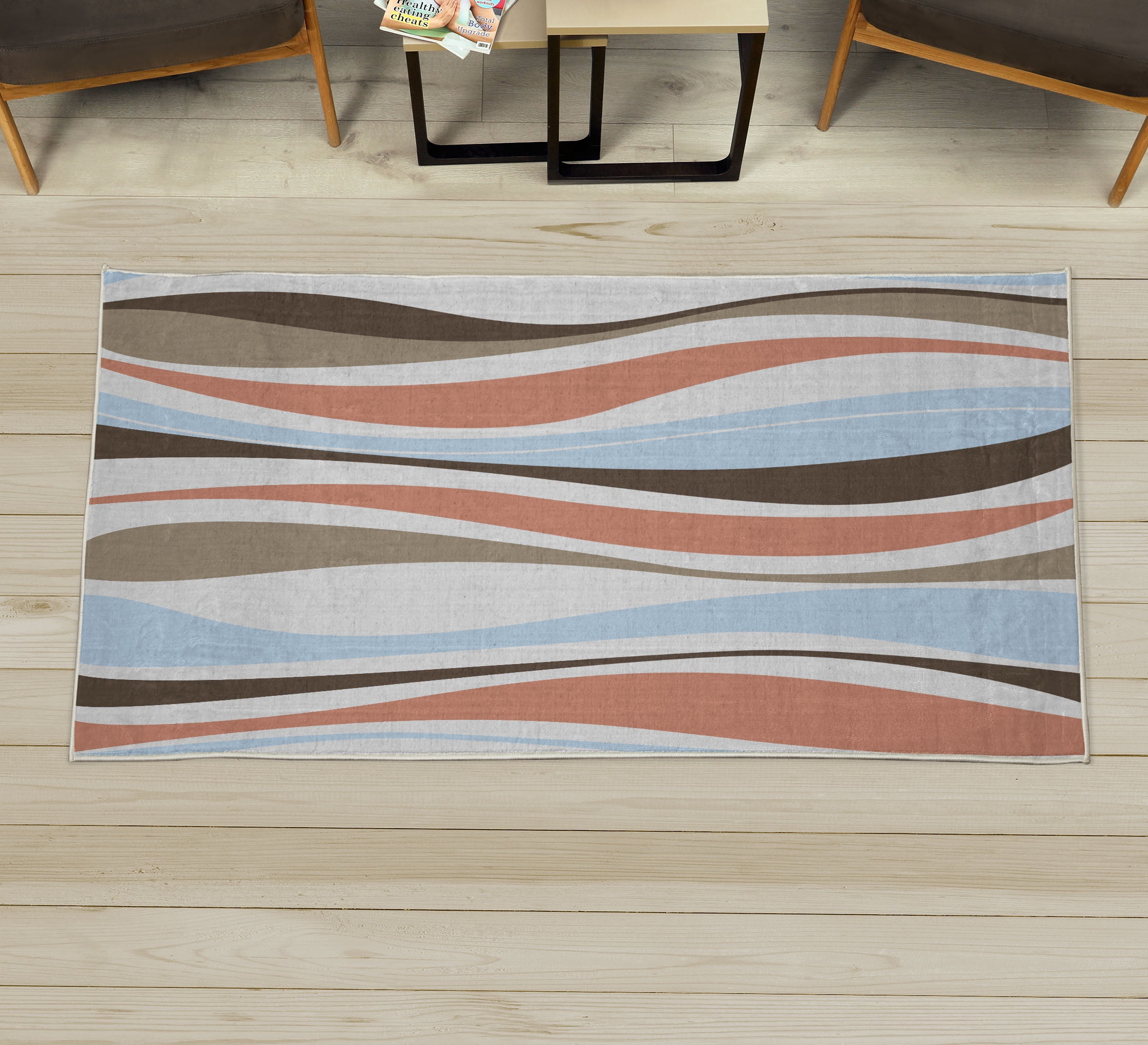 Vintage Decorative Rug, Retro Vibrant Stripes Funky Lines Design ...