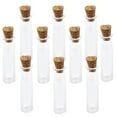 thumbnail image 1 of 10pcs Cylinder Shape Mini Glass Bottles Jars with Cork Wish Note Craft Bottle (Clear), 1 of 7