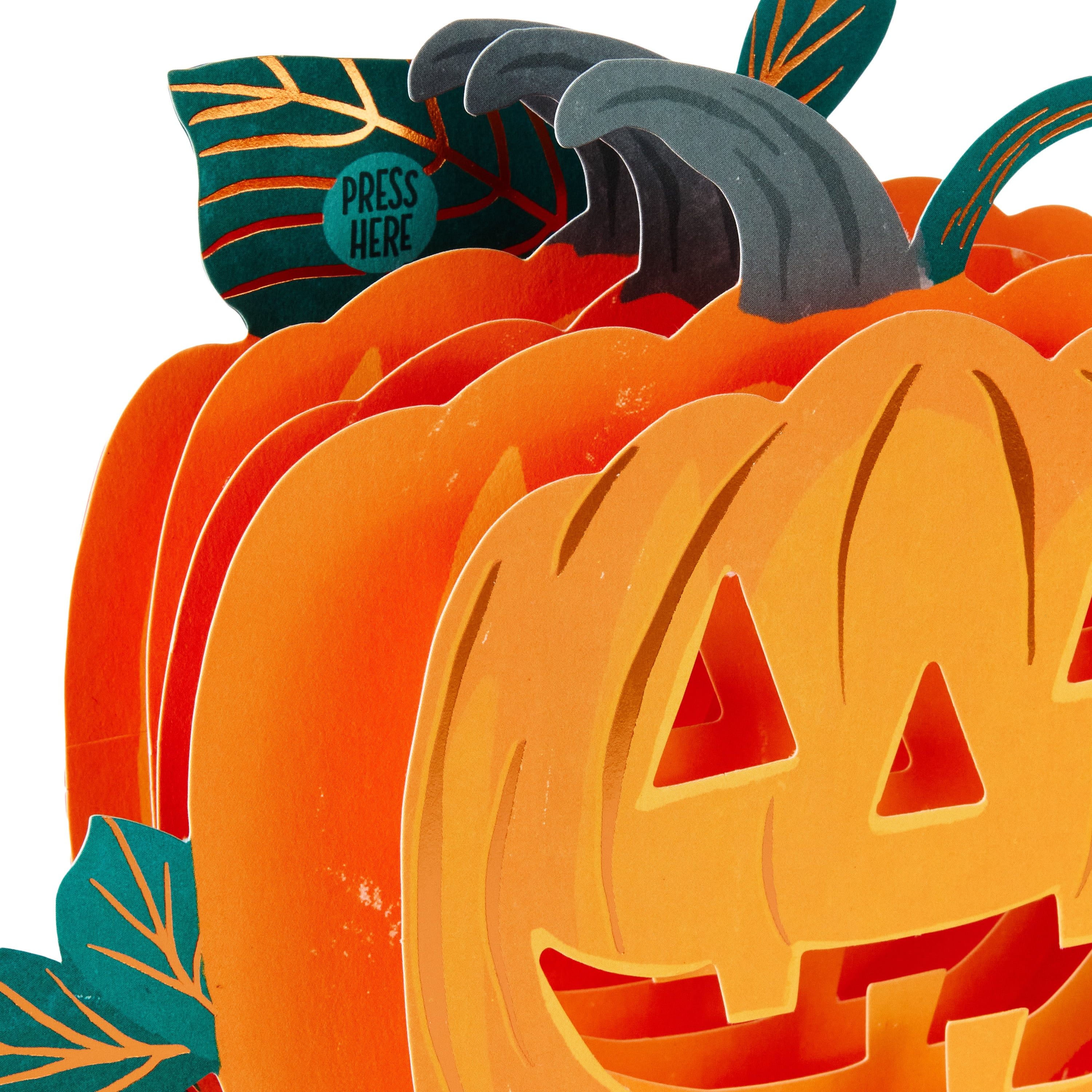 Hallmark Paper Wonder Musical Halloween Card (Jack-o'-Lantern), 1 Count