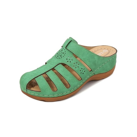 

GENILU Womens Comfortable Soft Hollow Out Mules Indoor&Outdoor Vintage Nonslip Slip On Clogs