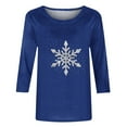 thumbnail image 3 of Snowflake Christmas Shirts Women Xmas Snow Graphic Tee Family Winter Holiday Merry Christmas Tops, 3 of 4