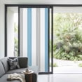 thumbnail image 2 of Non-Adhesive Static Cling Window Tint, Blue Grey Stripe Window Privacy Film Frosted, Modern Farmhouse Vertical Striped Insulated Windows Frosted Films for Living room, 35.4 x 78.7 Inches, 2 of 9