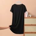 thumbnail image 2 of Womens Nightgown Casual Home Leisure Short Sleeve Crewneck Sleep Dress Sleepwear Black 2XL, 2 of 8