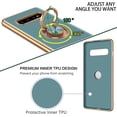 thumbnail image 3 of for Samsung Galaxy S10 Plus Case with Ring Holder Kickstand 360 Degree Rotation  Car Finger Slim Cover Shockproof Full Body Protective Phone Case for Samsung S10 Plus, Gray Green, 3 of 16