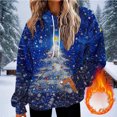 thumbnail image 2 of Lorytime Oversized Fleece Hoodies for Women Christmas Tree Sweatshirt Long Sleeve Pullover with Pocket Loose Tops, 2 of 5