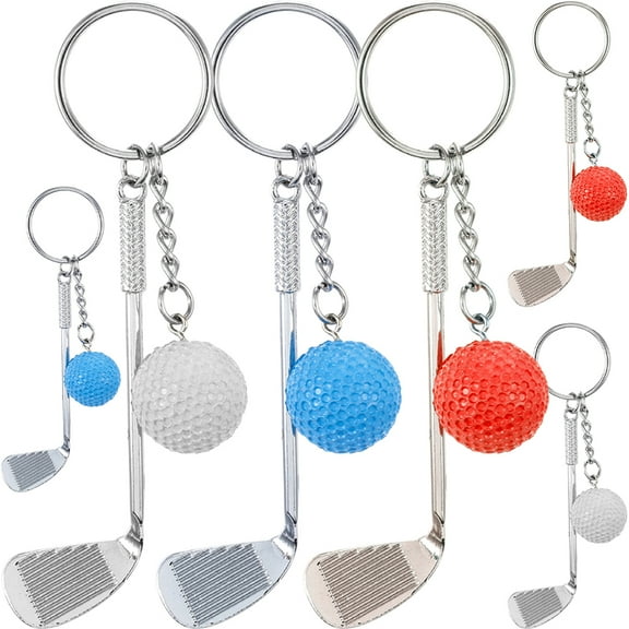 Set of 6 Golf-Themed Keychains for Golfers, Mini Bracelet Holders, Perfect Tennis Gifts for Men and Golf Enthusiasts