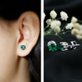 thumbnail image 5 of Rosec Jewels Created Emerald Solitaire Stud Earrings, Screw Back Earrings (6 mm), 10K Yellow Gold, 5 of 8