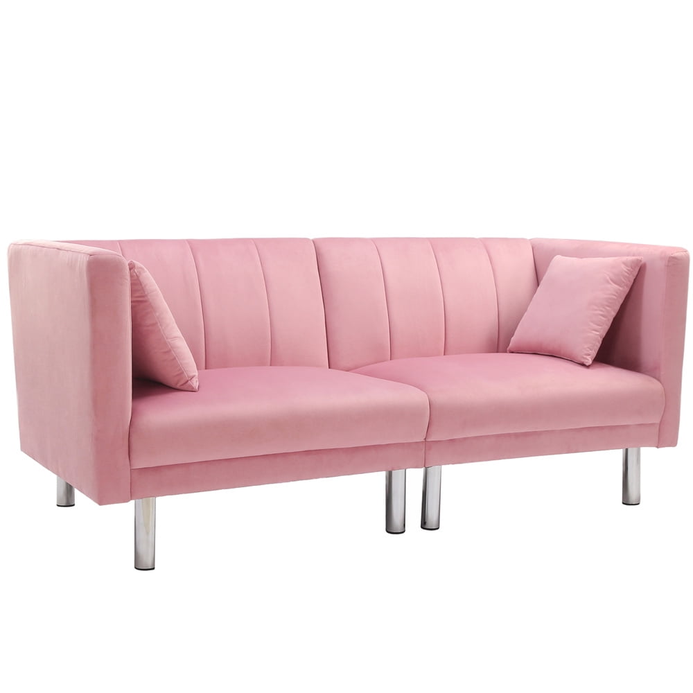 Loveseat Twin Sofa Bed, Fabric Futon Sofa Sleeper Bed with Armrest, Convertible Futon Couches