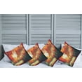 thumbnail image 6 of Ambesonne Fantasy Throw Pillow Cover 4 Pack, Modern Autumn Forest, 16", Orange Green, 6 of 6